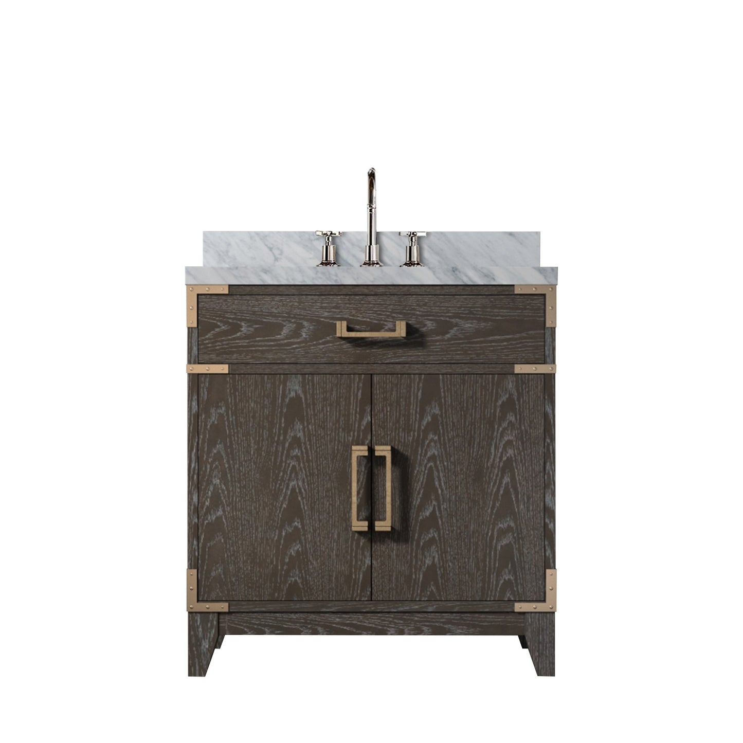 Laurel 30 in W x 22 in D Brown Oak Single Bath Vanity