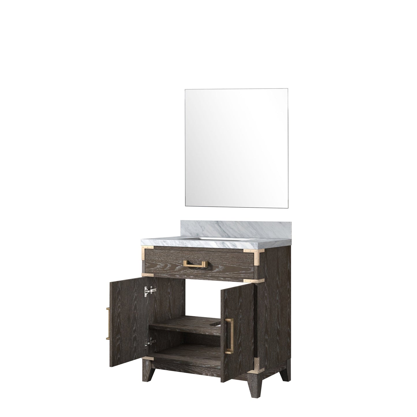 Laurel 30 in W x 22 in D Brown Oak Single Bath Vanity