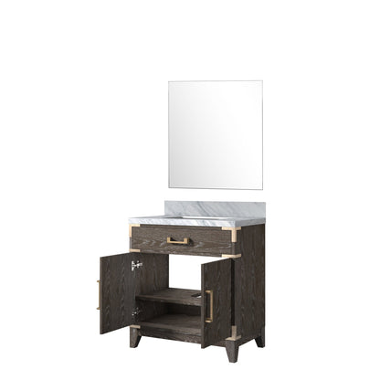 Laurel 30 in W x 22 in D Brown Oak Single Bath Vanity