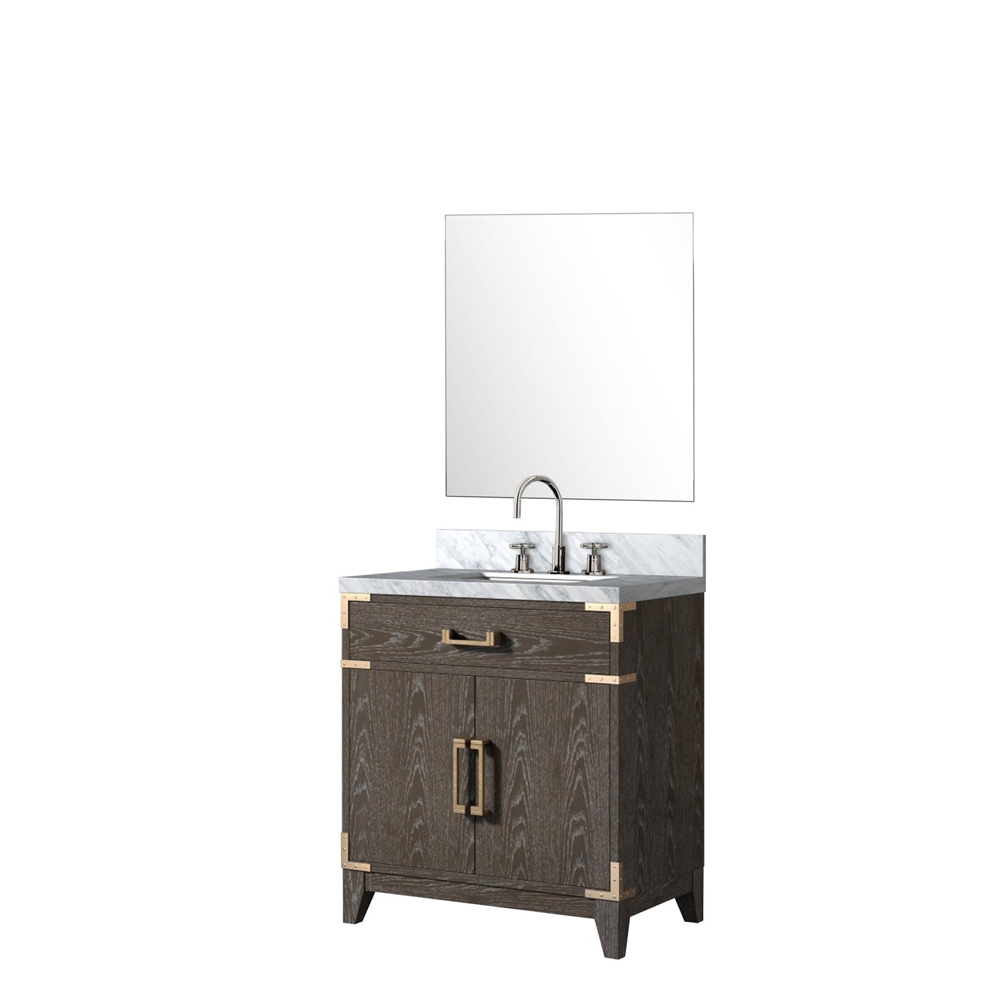 Laurel 30 in W x 22 in D Brown Oak Single Bath Vanity