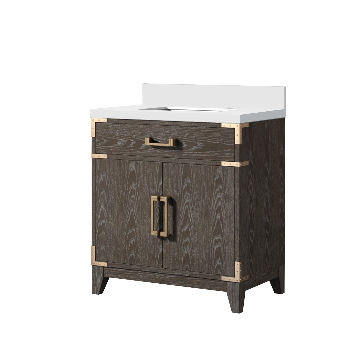 Laurel 30 in W x 22 in D Brown Oak Single Bath Vanity