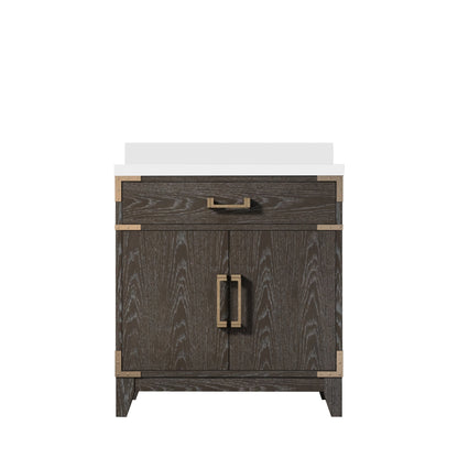 Laurel 30 in W x 22 in D Brown Oak Single Bath Vanity