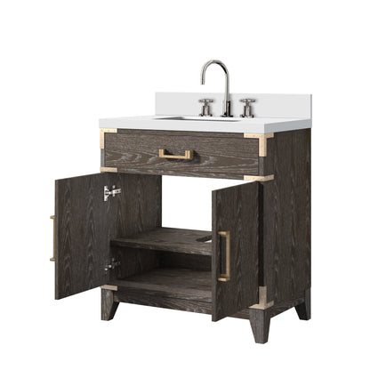 Laurel 30 in W x 22 in D Brown Oak Single Bath Vanity
