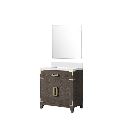 Laurel 30 in W x 22 in D Brown Oak Single Bath Vanity