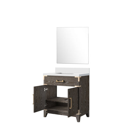 Laurel 30 in W x 22 in D Brown Oak Single Bath Vanity