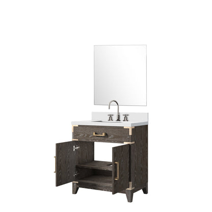 Laurel 30 in W x 22 in D Brown Oak Single Bath Vanity