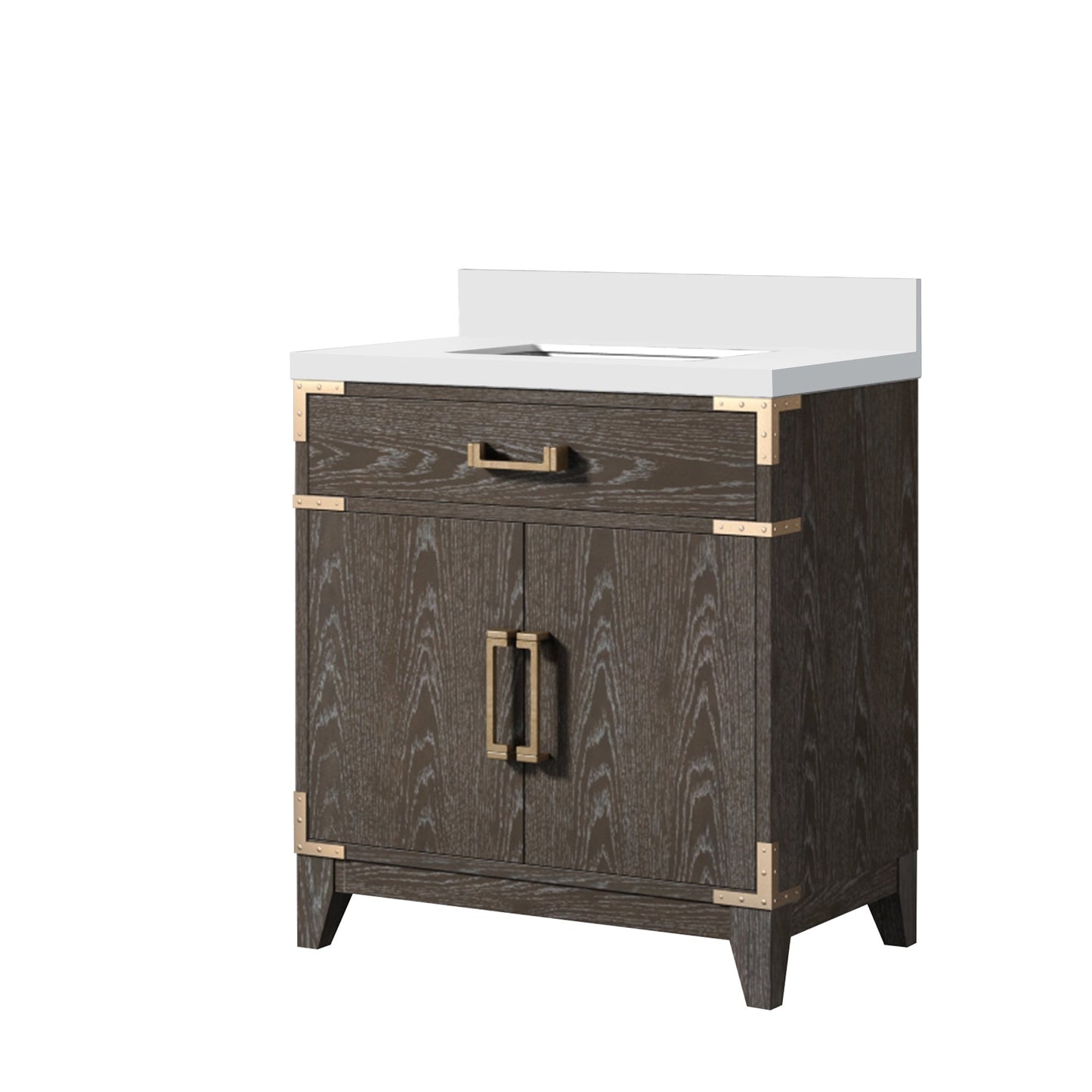 Laurel 30 in W x 22 in D Brown Oak Single Bath Vanity