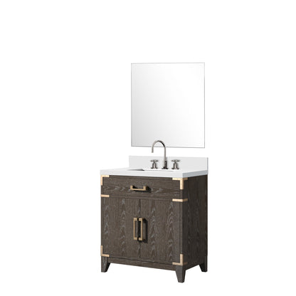 Laurel 30 in W x 22 in D Brown Oak Single Bath Vanity