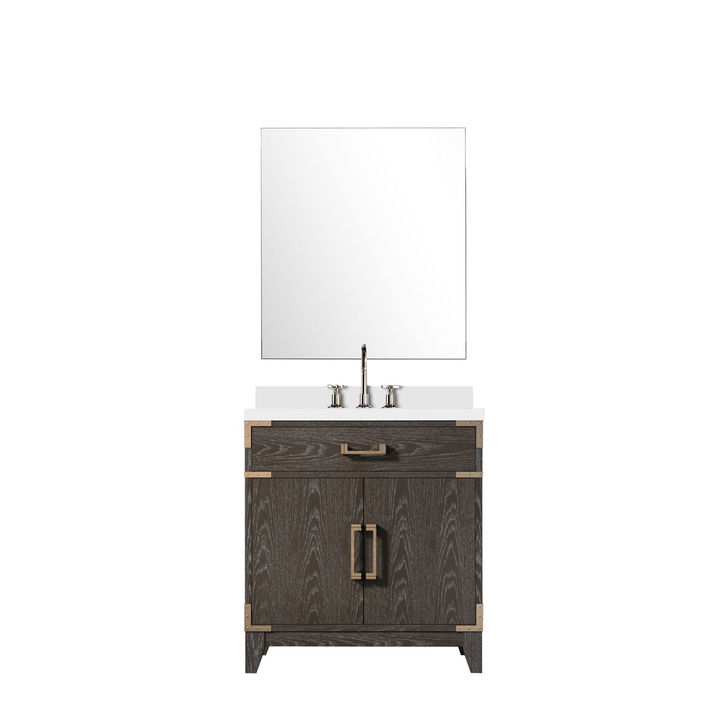 Laurel 30 in W x 22 in D Brown Oak Single Bath Vanity