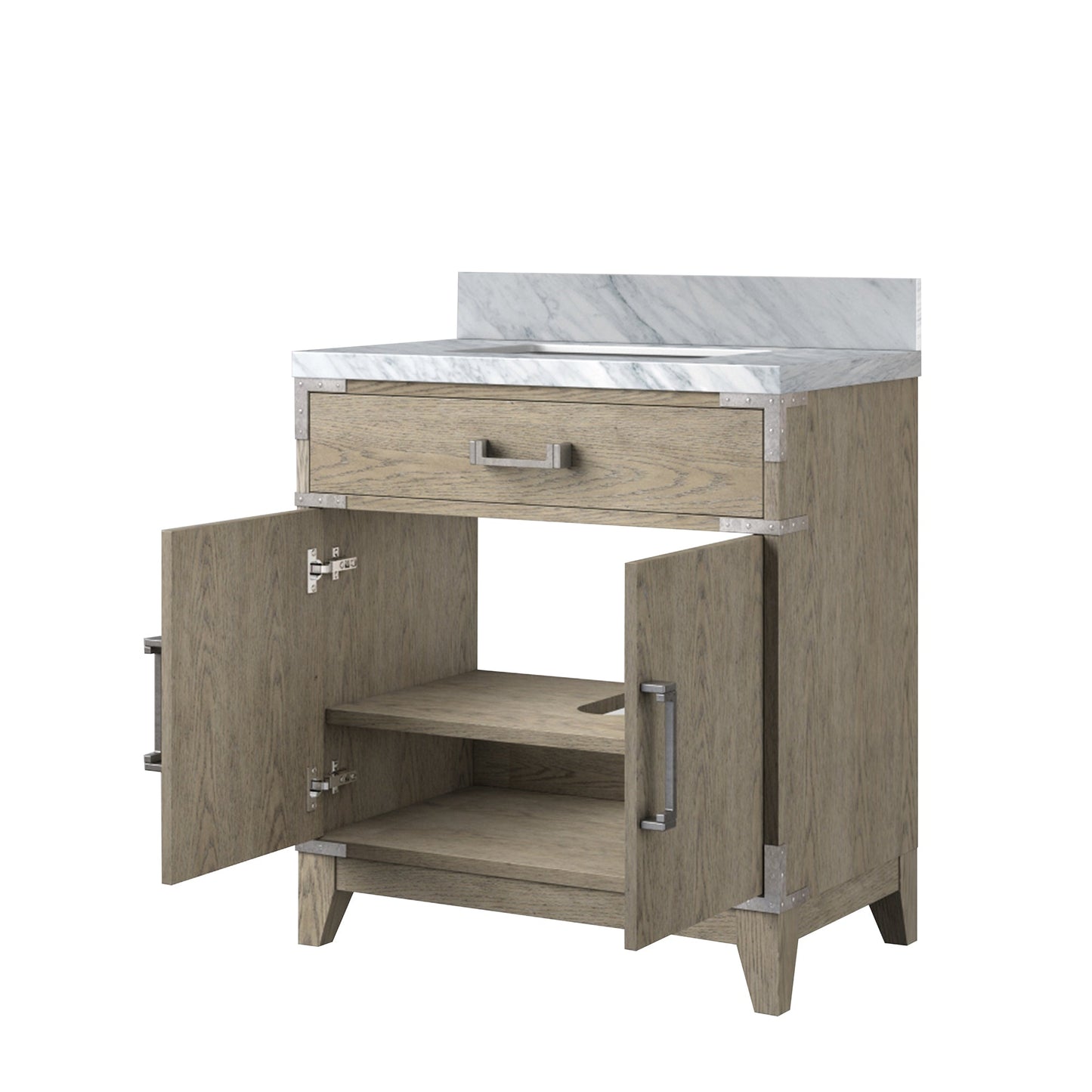 Laurel 30 in W x 22 in D Grey Oak Single Bath Vanity