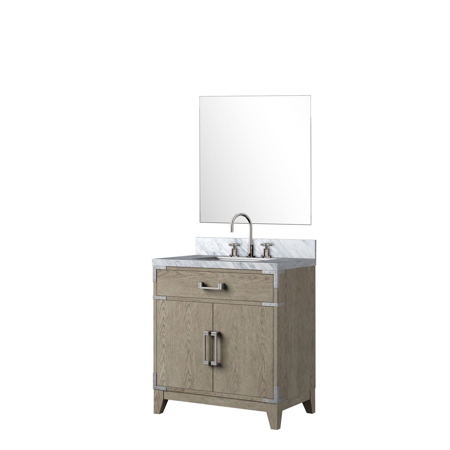 Laurel 30 in W x 22 in D Grey Oak Single Bath Vanity