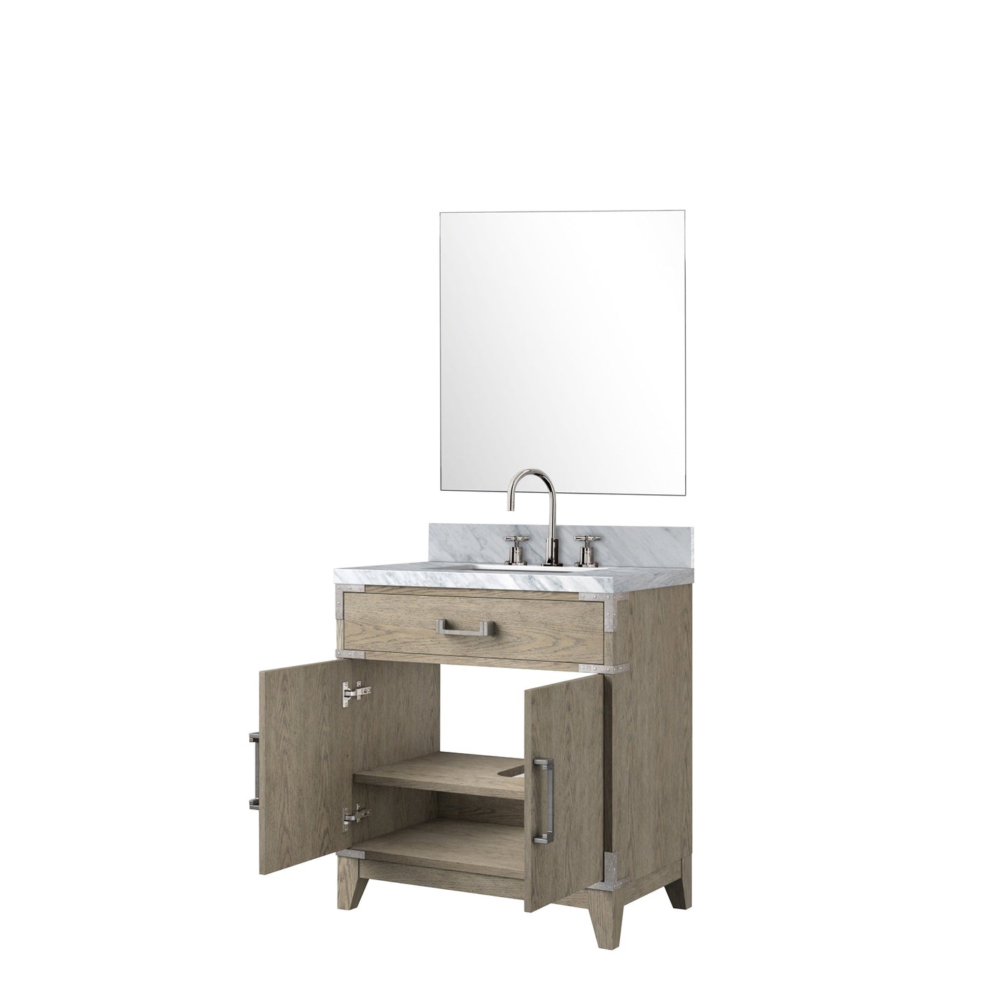 Laurel 30 in W x 22 in D Grey Oak Single Bath Vanity