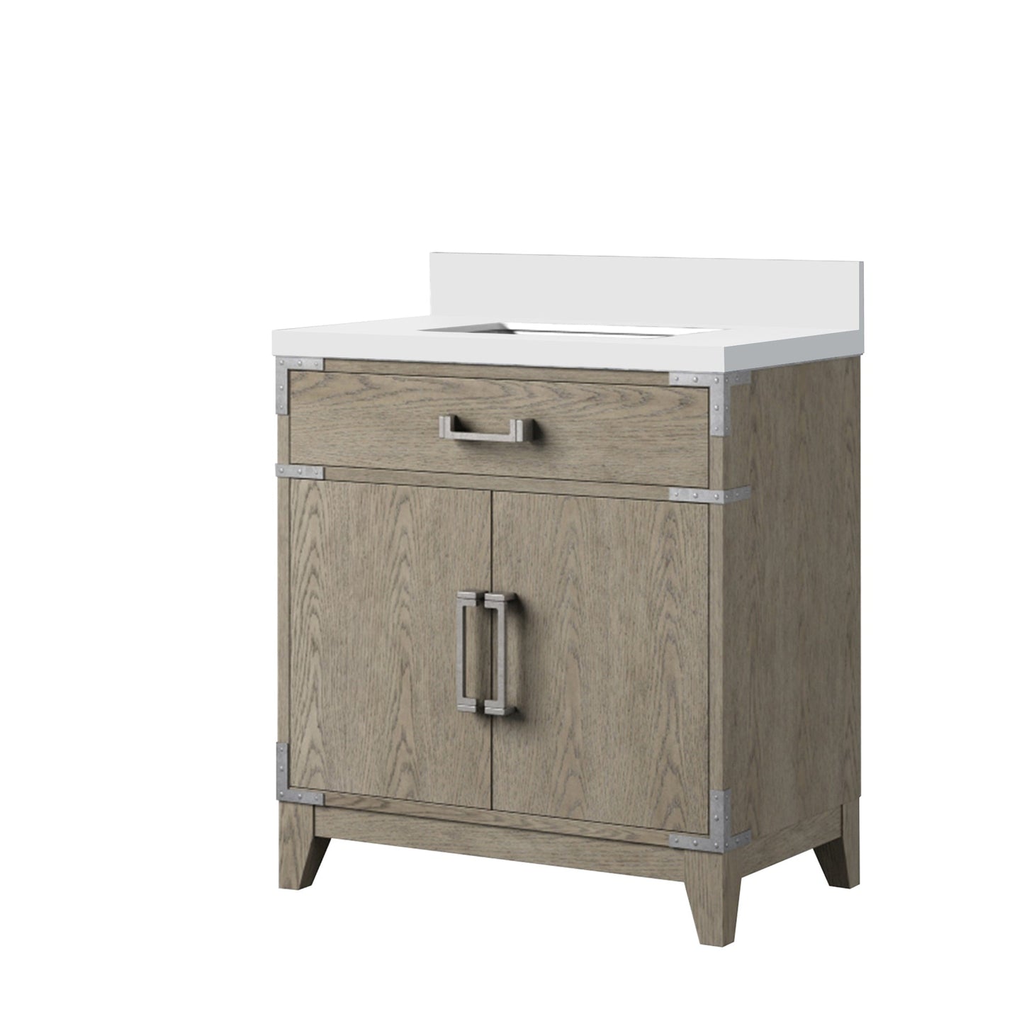 Laurel 30 in W x 22 in D Grey Oak Single Bath Vanity