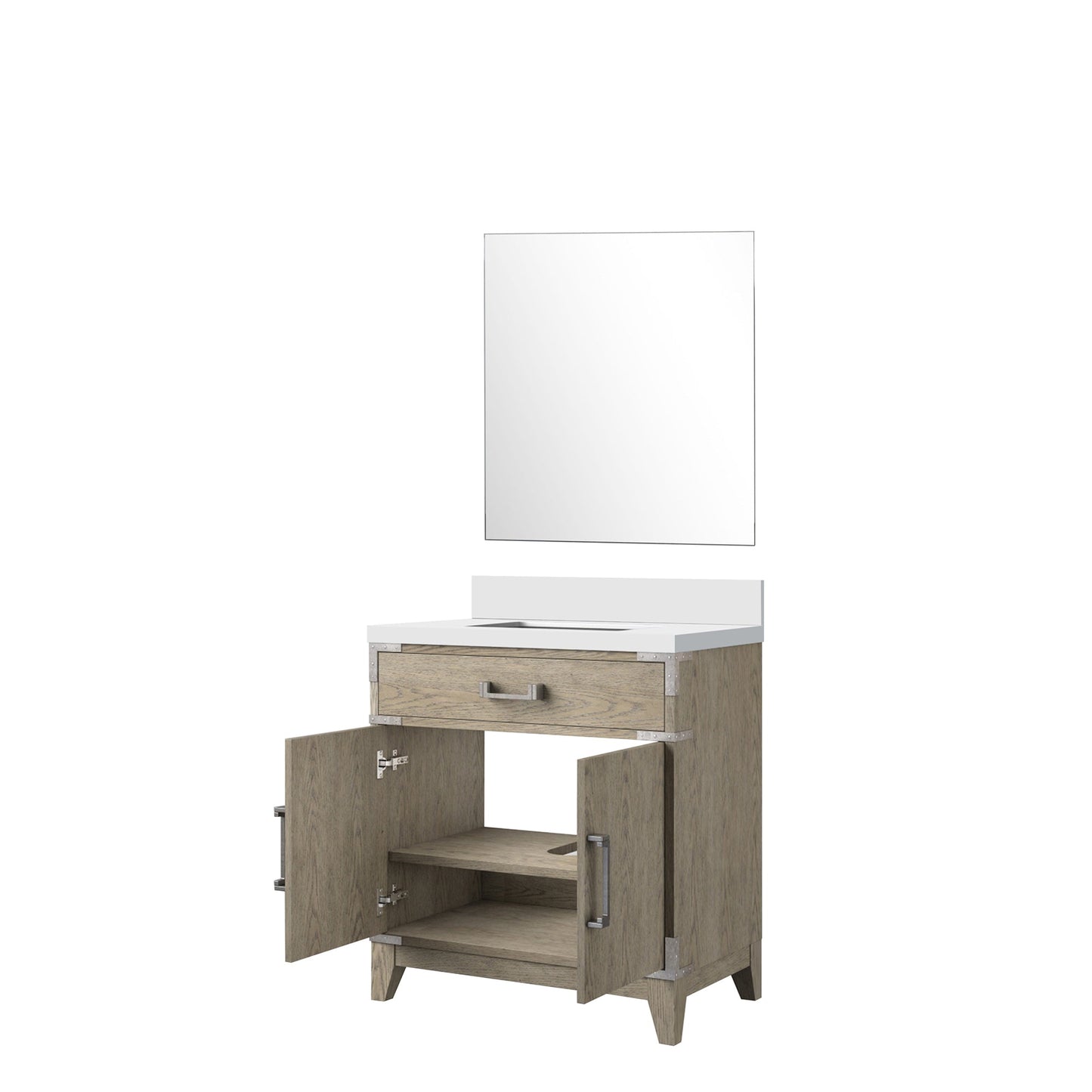 Laurel 30 in W x 22 in D Grey Oak Single Bath Vanity