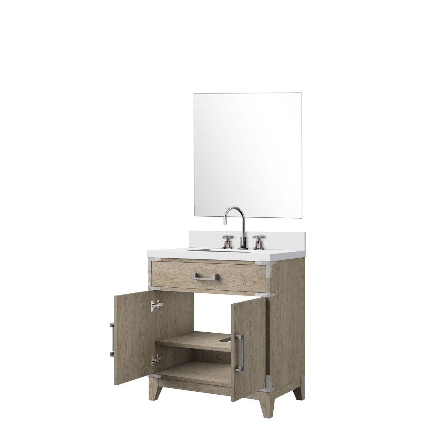 Laurel 30 in W x 22 in D Grey Oak Single Bath Vanity