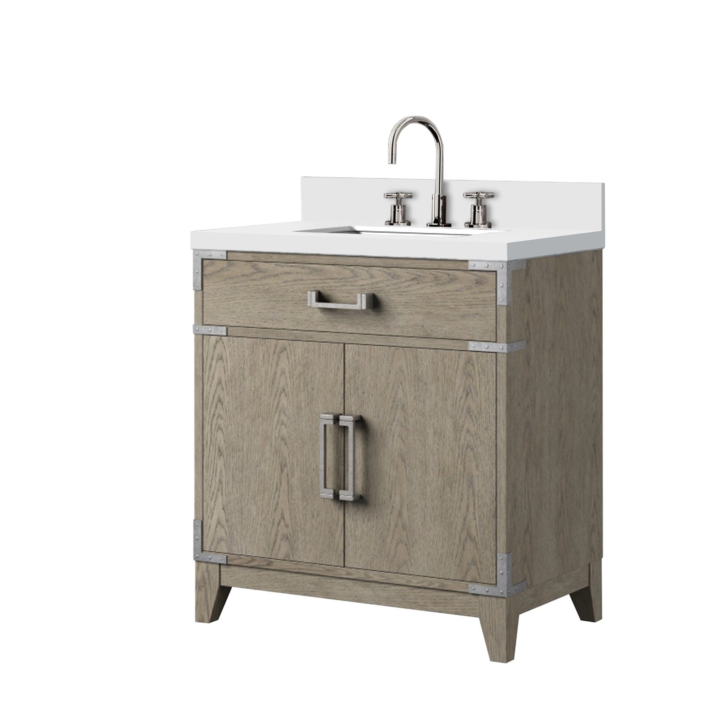 Laurel 30 in W x 22 in D Grey Oak Single Bath Vanity