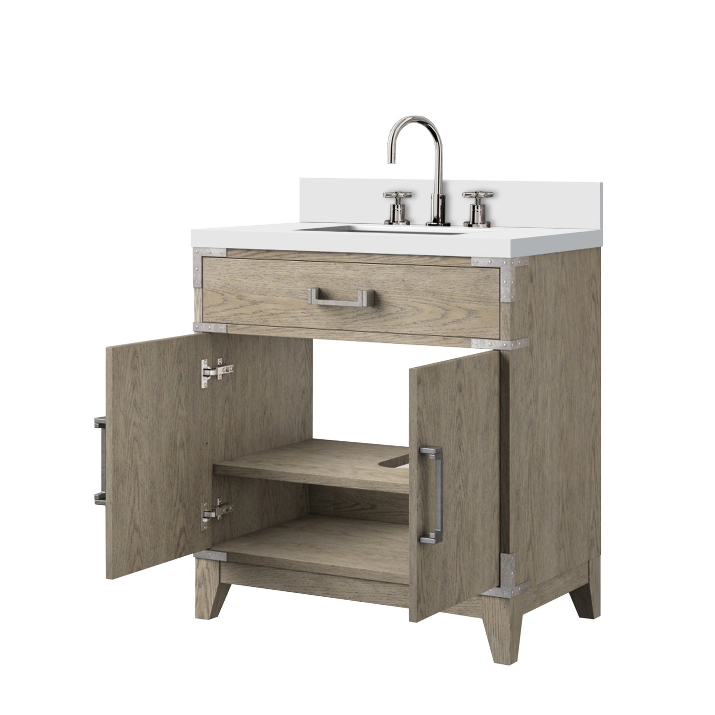 Laurel 30 in W x 22 in D Grey Oak Single Bath Vanity