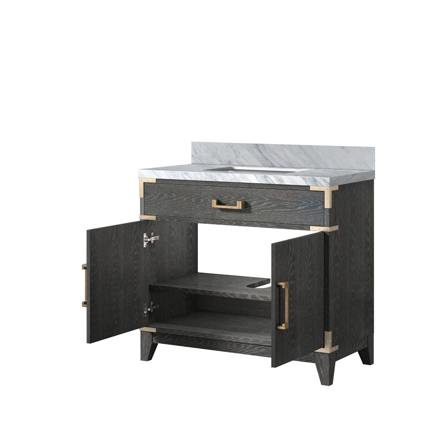 Laurel 36 in W x 22 in D Black Oak Single Bath Vanity