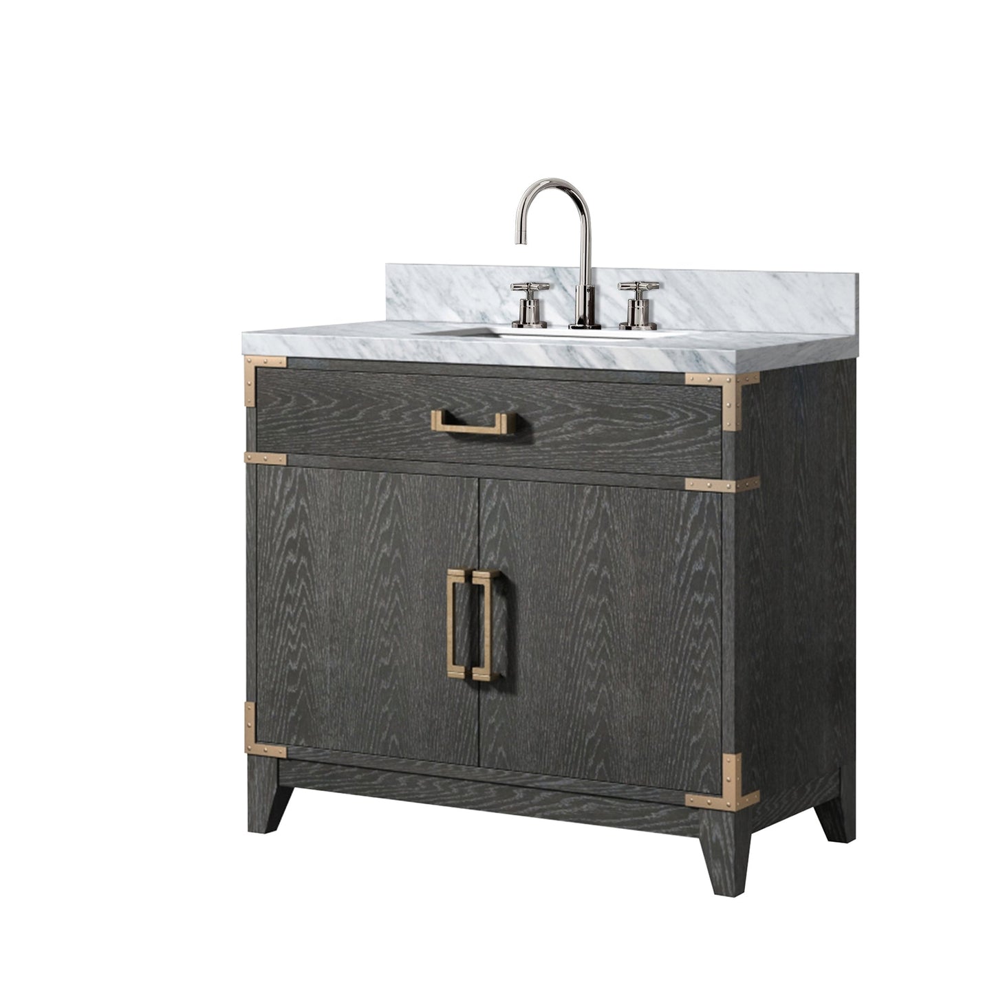 Laurel 36 in W x 22 in D Black Oak Single Bath Vanity