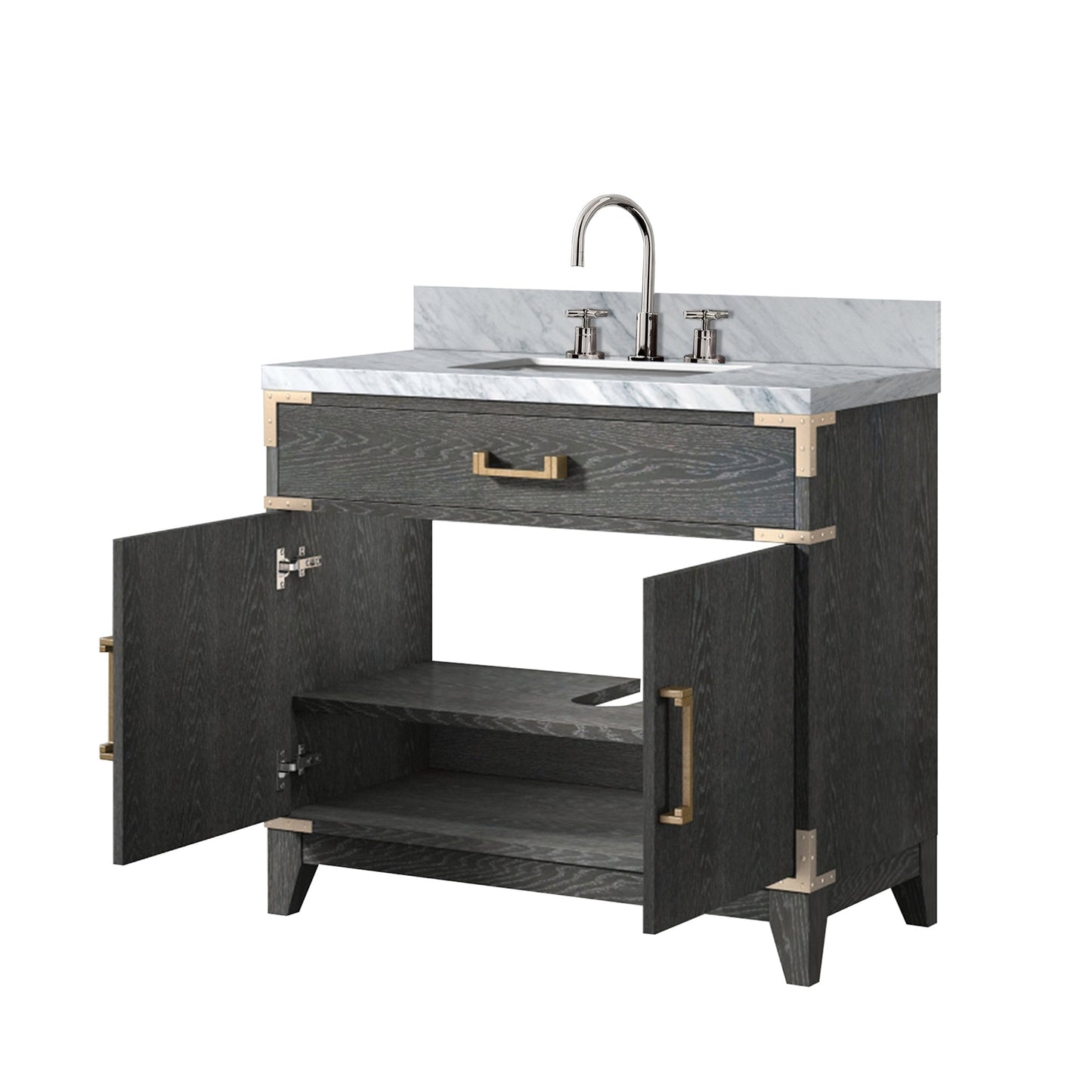 Laurel 36 in W x 22 in D Black Oak Single Bath Vanity
