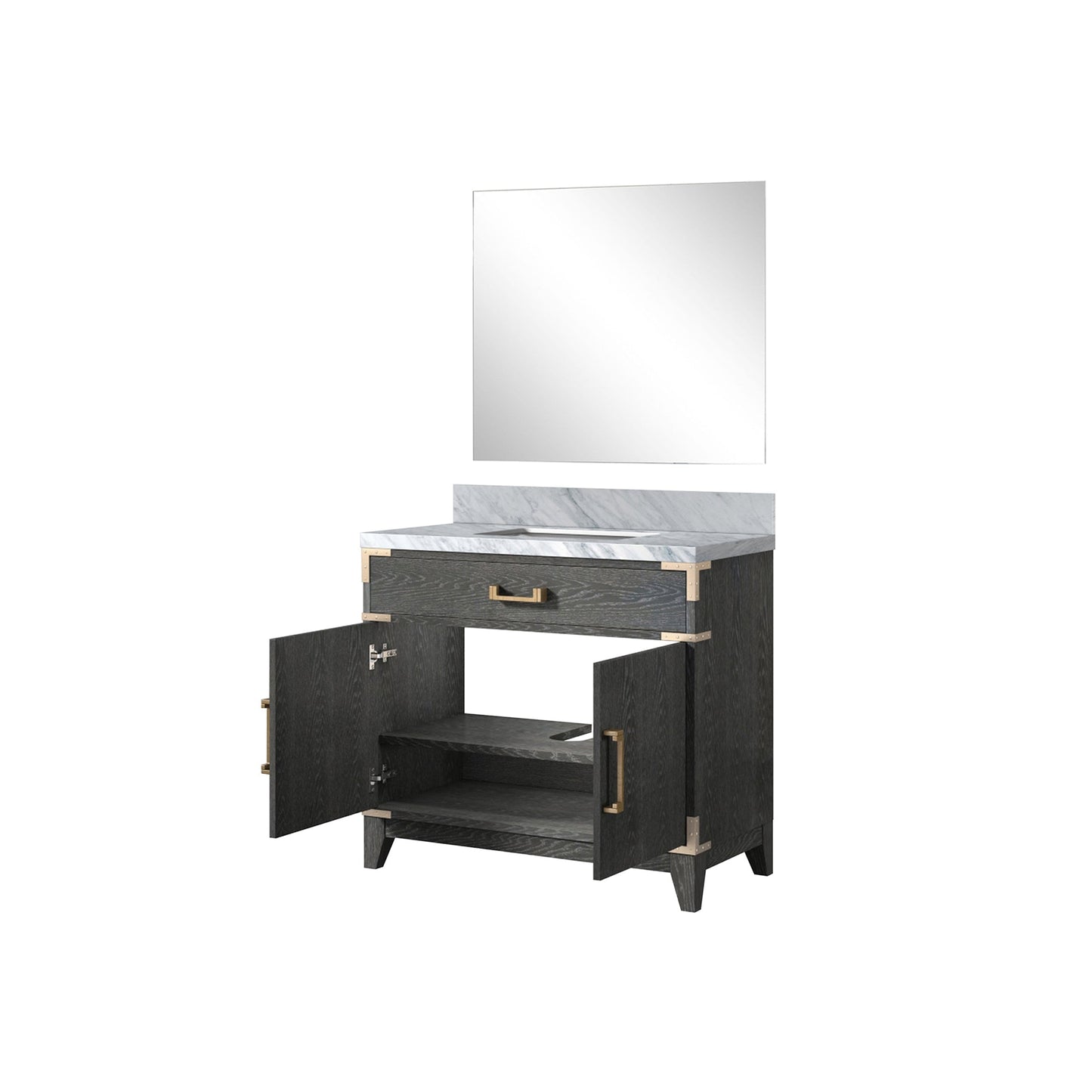 Laurel 36 in W x 22 in D Black Oak Single Bath Vanity