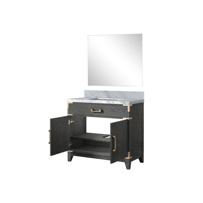 Laurel 36 in W x 22 in D Black Oak Single Bath Vanity