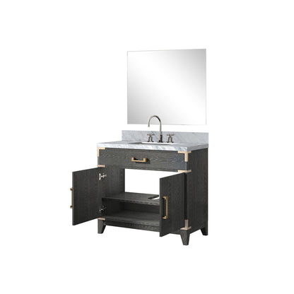 Laurel 36 in W x 22 in D Black Oak Single Bath Vanity