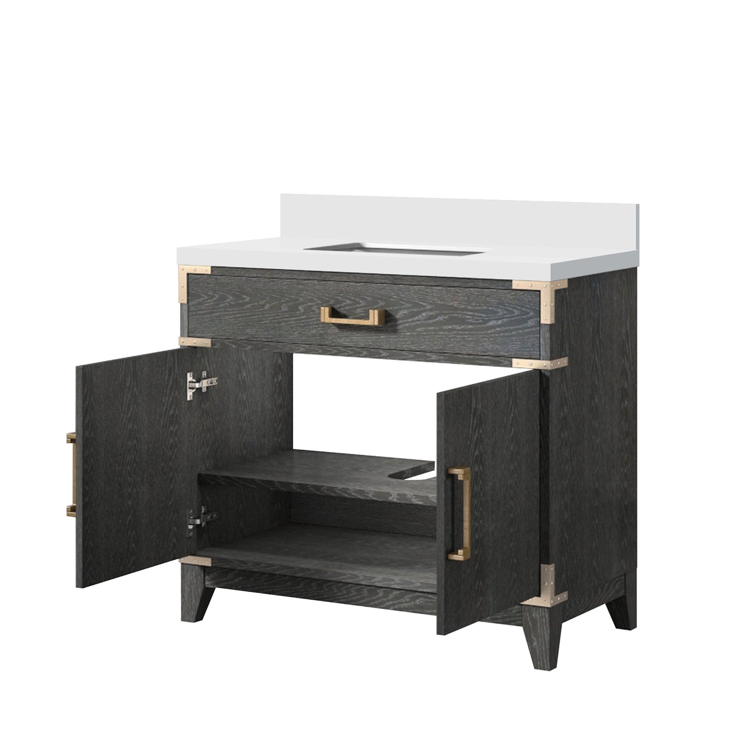 Laurel 36 in W x 22 in D Black Oak Single Bath Vanity
