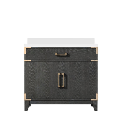 Laurel 36 in W x 22 in D Black Oak Single Bath Vanity