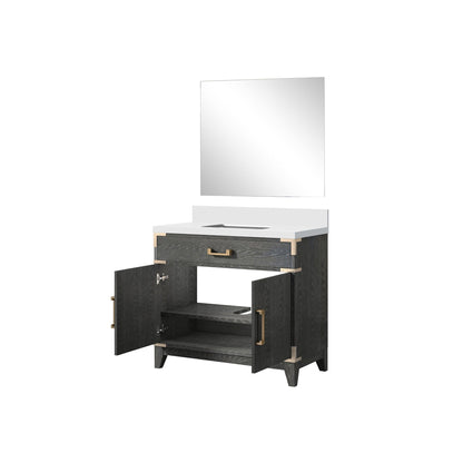 Laurel 36 in W x 22 in D Black Oak Single Bath Vanity