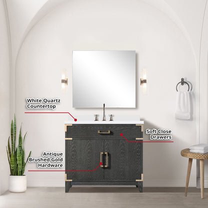 Laurel 36 in W x 22 in D Black Oak Single Bath Vanity