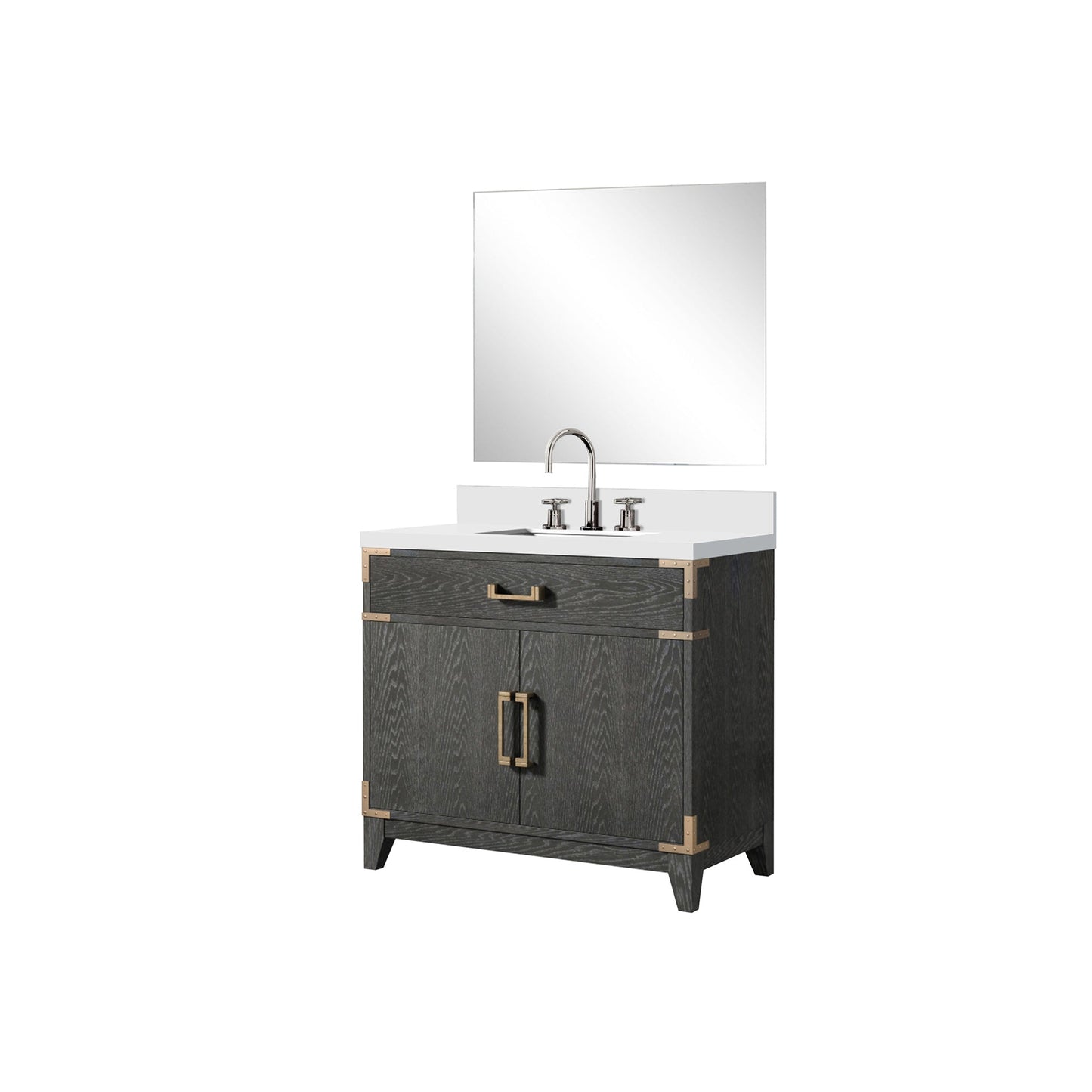 Laurel 36 in W x 22 in D Black Oak Single Bath Vanity