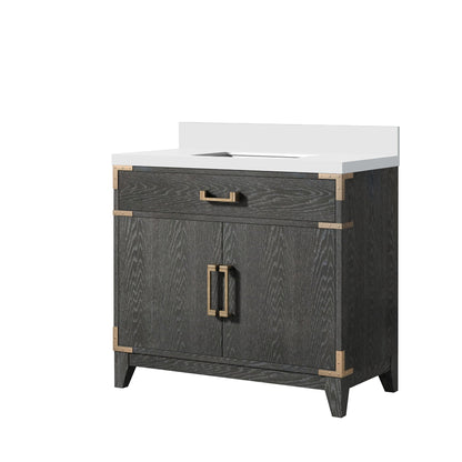 Laurel 36 in W x 22 in D Black Oak Single Bath Vanity