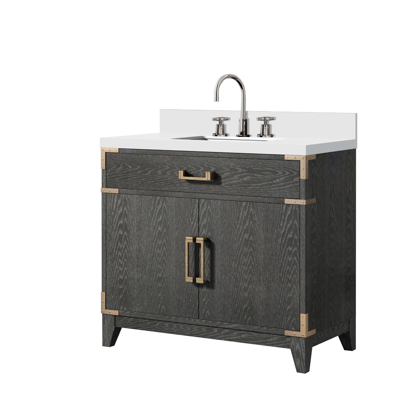 Laurel 36 in W x 22 in D Black Oak Single Bath Vanity