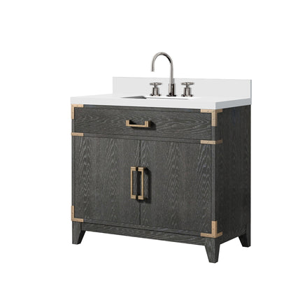 Laurel 36 in W x 22 in D Black Oak Single Bath Vanity