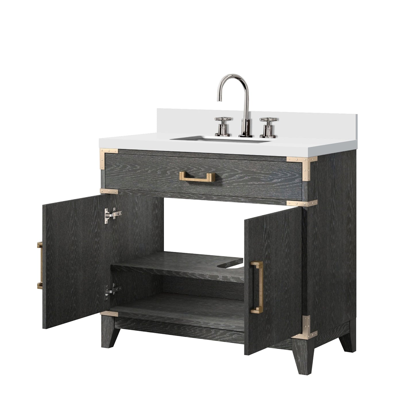 Laurel 36 in W x 22 in D Black Oak Single Bath Vanity