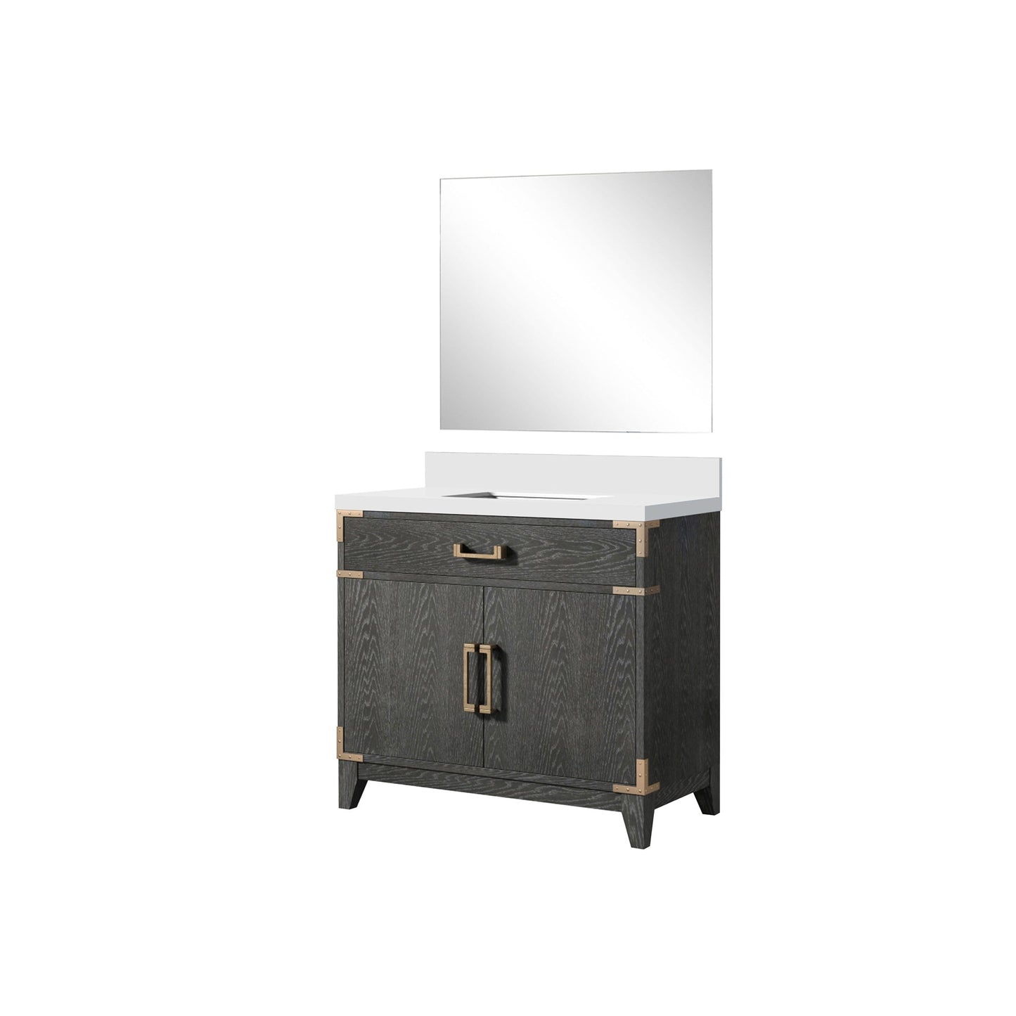 Laurel 36 in W x 22 in D Black Oak Single Bath Vanity