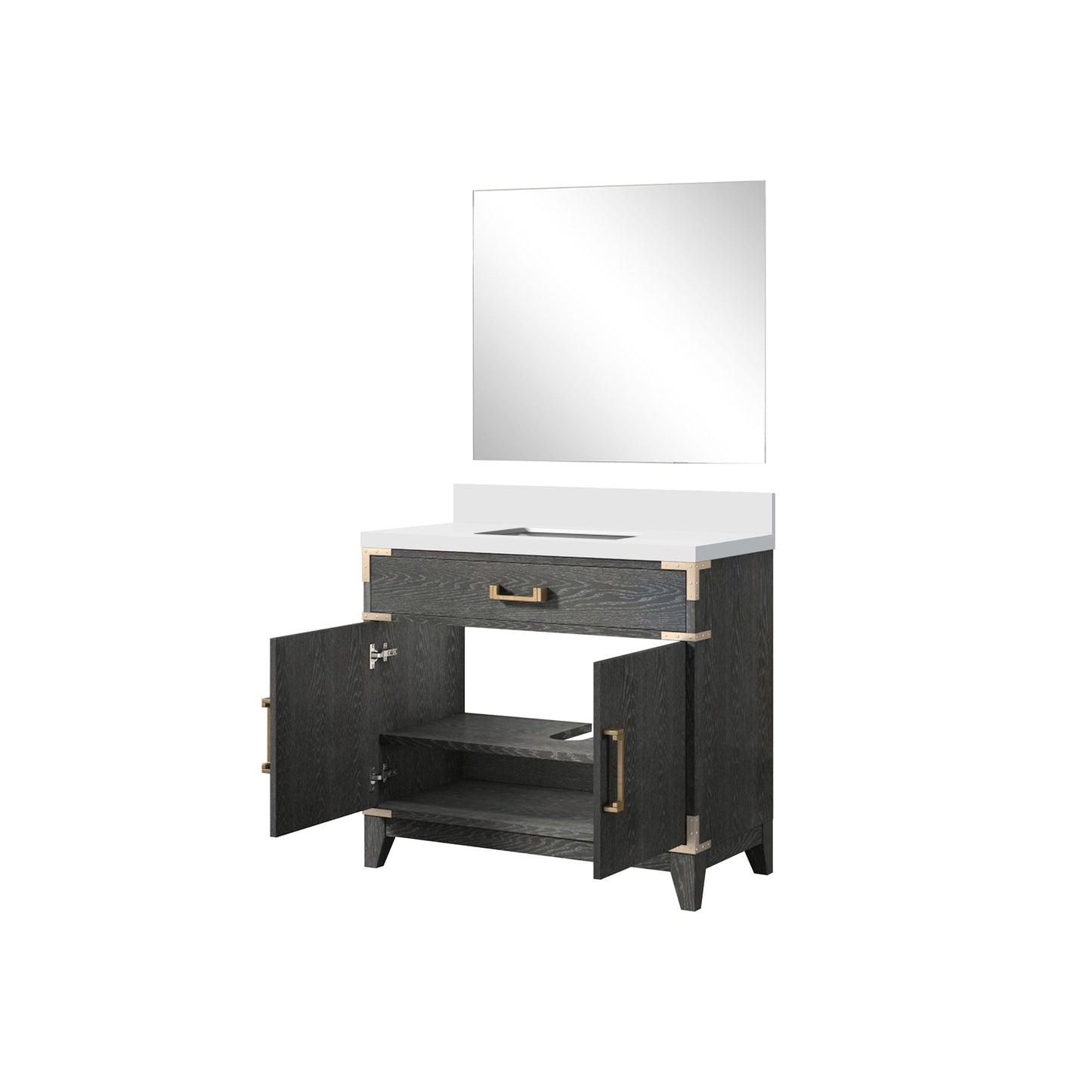 Laurel 36 in W x 22 in D Black Oak Single Bath Vanity