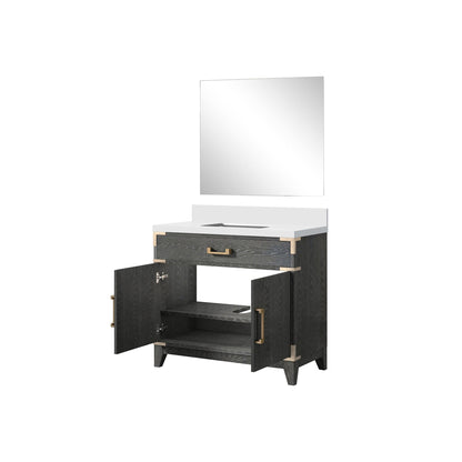 Laurel 36 in W x 22 in D Black Oak Single Bath Vanity