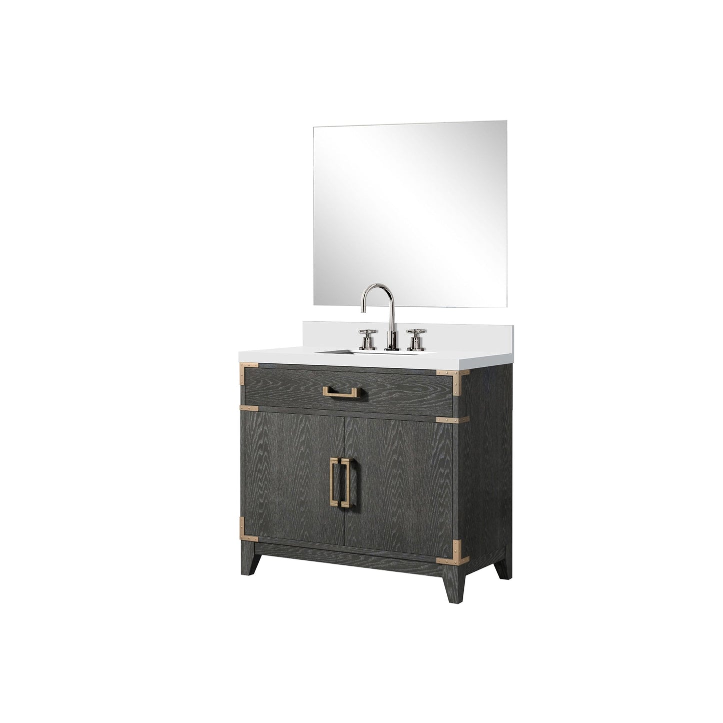 Laurel 36 in W x 22 in D Black Oak Single Bath Vanity