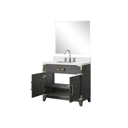 Laurel 36 in W x 22 in D Black Oak Single Bath Vanity