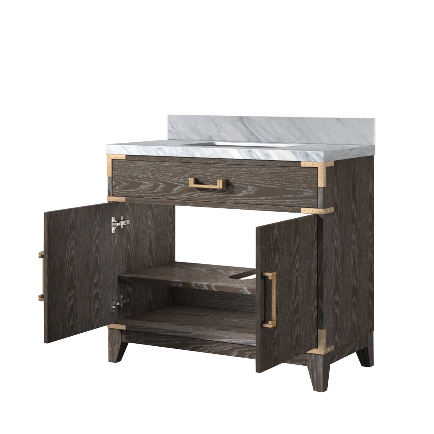 Laurel 36 in W x 22 in D Brown Oak Single Bath Vanity