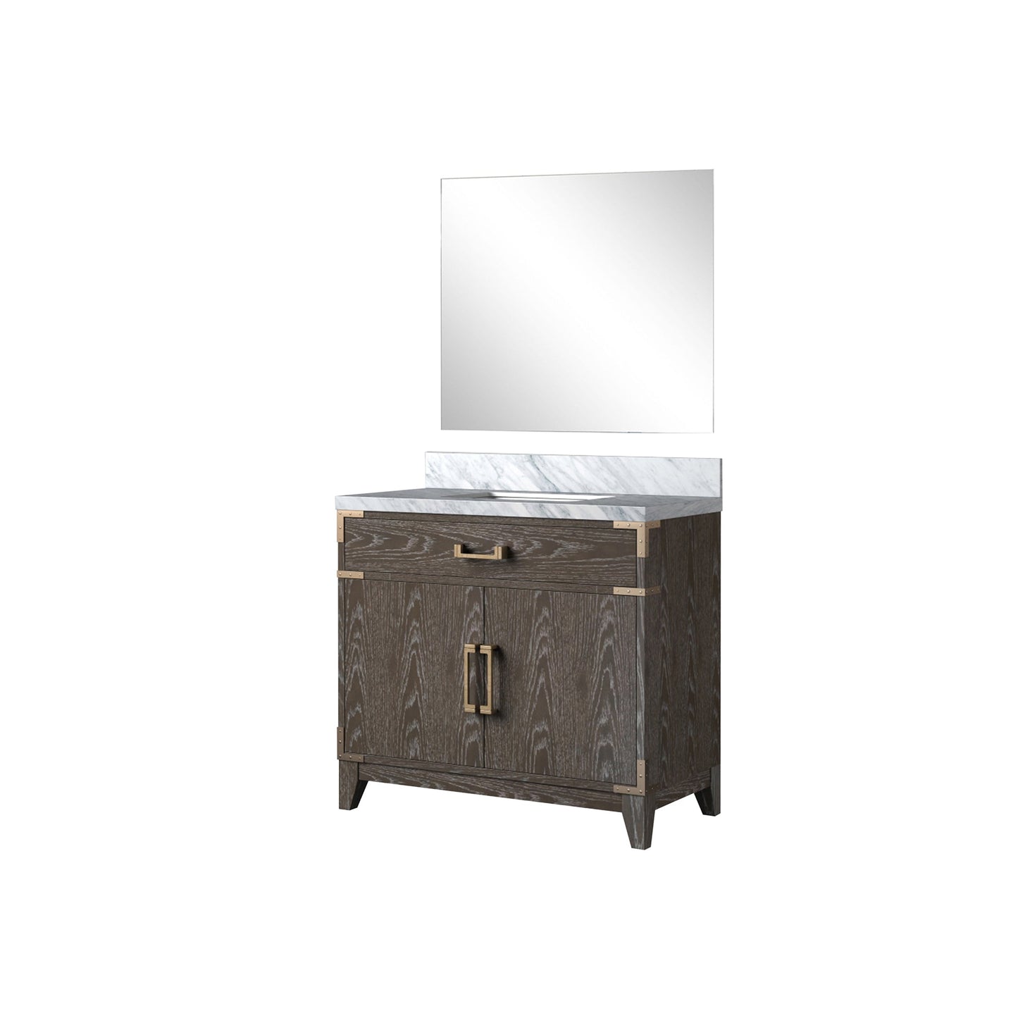 Laurel 36 in W x 22 in D Brown Oak Single Bath Vanity