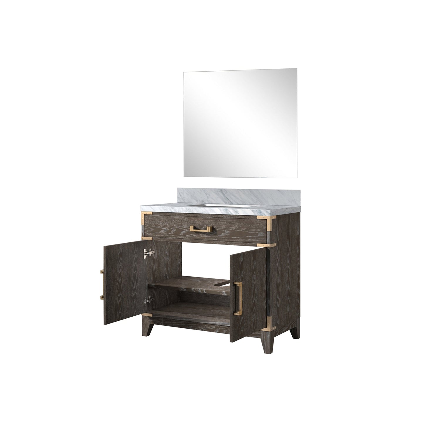 Laurel 36 in W x 22 in D Brown Oak Single Bath Vanity