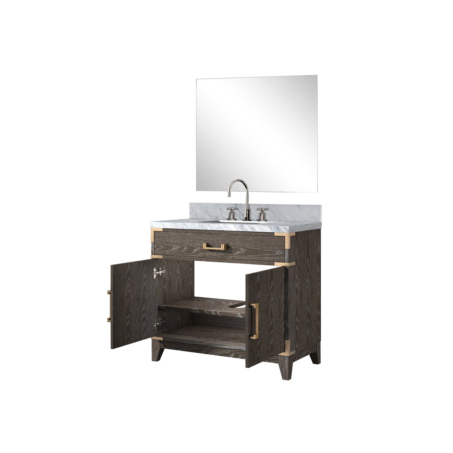 Laurel 36 in W x 22 in D Brown Oak Single Bath Vanity