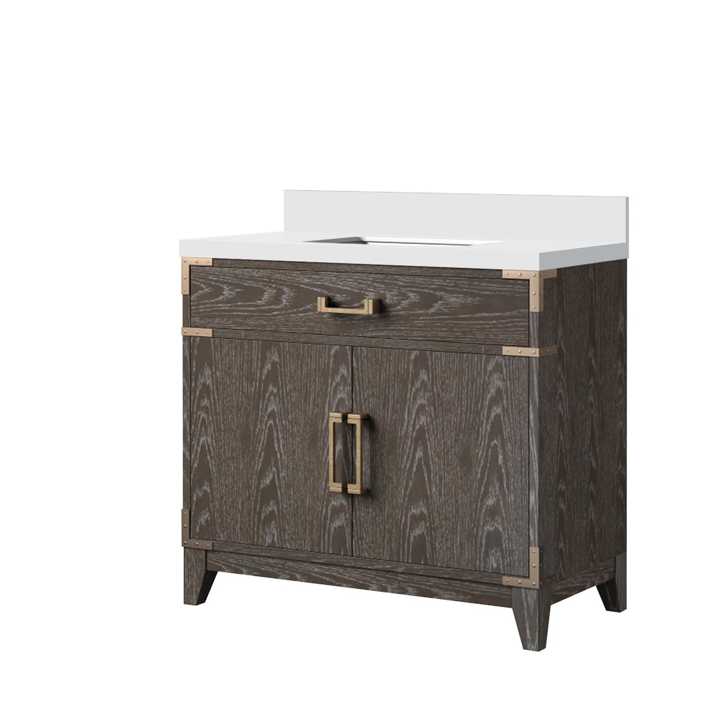 Laurel 36 in W x 22 in D Brown Oak Single Bath Vanity