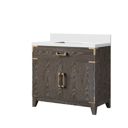 Laurel 36 in W x 22 in D Brown Oak Single Bath Vanity