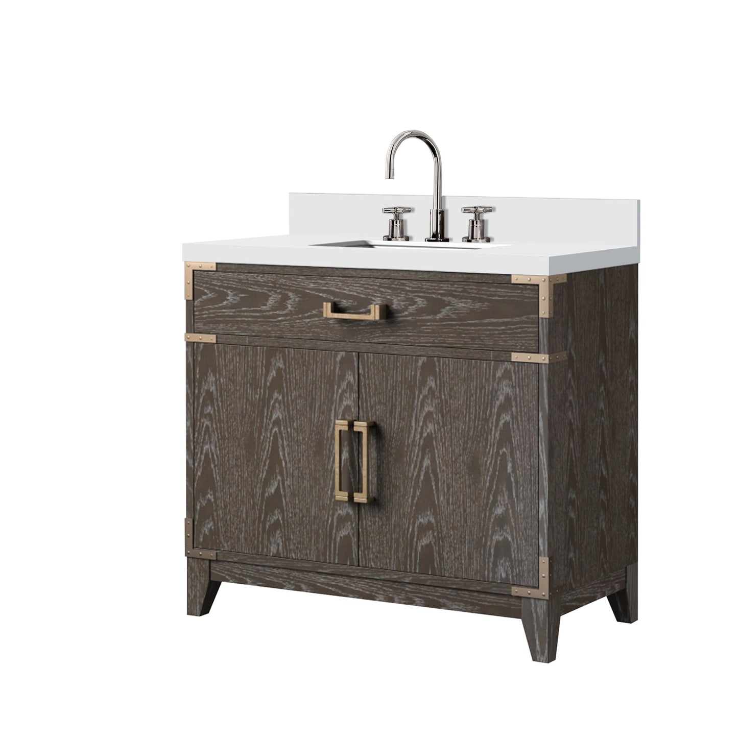 Laurel 36 in W x 22 in D Brown Oak Single Bath Vanity