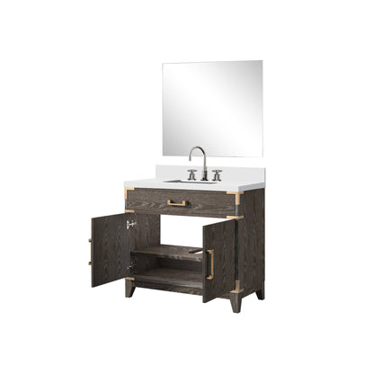 Laurel 36 in W x 22 in D Brown Oak Single Bath Vanity