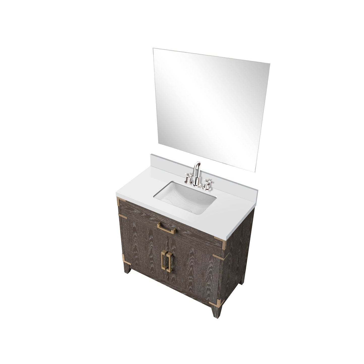Laurel 36 in W x 22 in D Brown Oak Single Bath Vanity